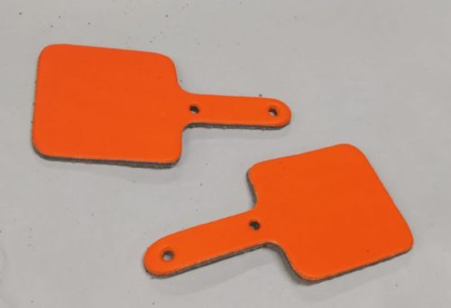 Leather Key Fob Blanks - Square - Various Colours - Qty Options (Fluorescent Orange, 25)
